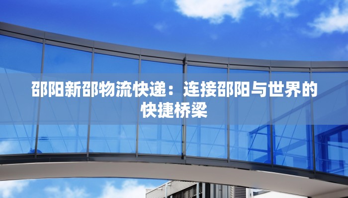 邵阳新邵物流快递:连接邵阳与世界的快捷桥梁