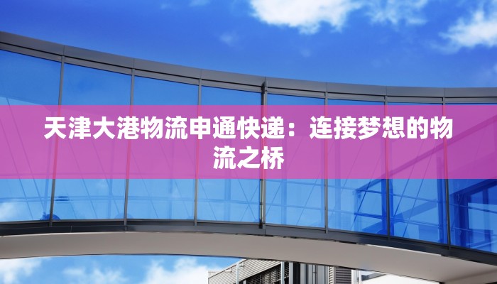 天津大港物流申通快递:连接梦想的物流之桥