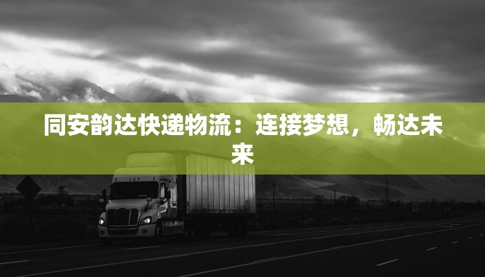 同安韵达快递物流：连接梦想，畅达未来