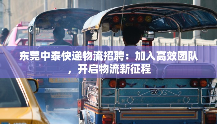 东莞中泰快递物流招聘：加入高效团队，开启物流新征程