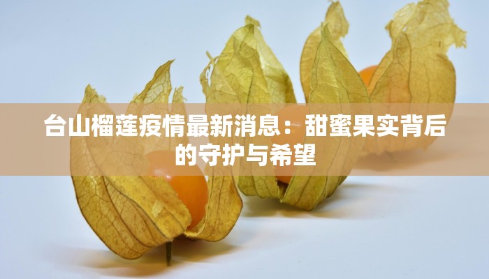 台山榴莲疫情最新消息：甜蜜果实背后的守护与希望