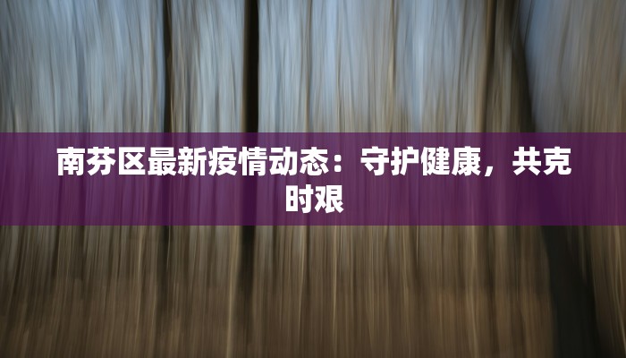 南芬区最新疫情动态：守护健康，共克时艰